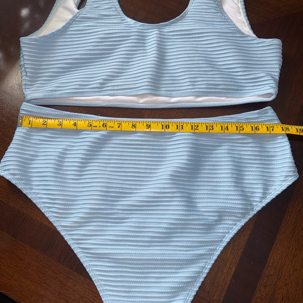 Baby Blue Ribbed Bikini Set - Picture 5 of 9